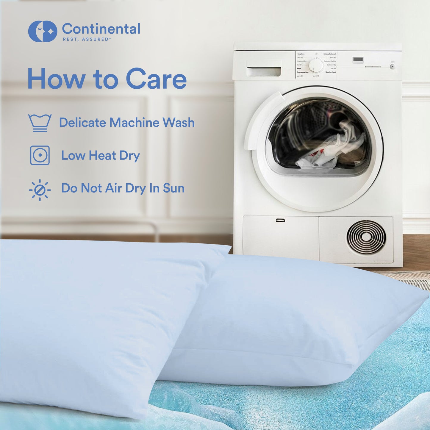 Arctic Collection | Blue Cooling Pillow Protector | Zippered, Cool, Cozy and Breathable