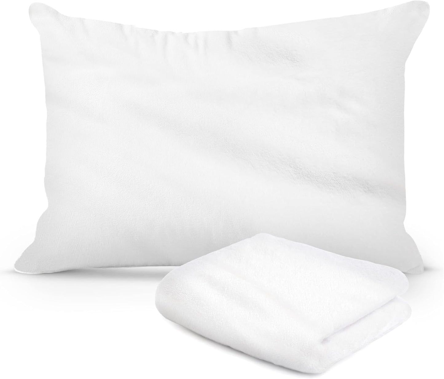 Feather-Proof | Waterproof | Downproof Zippered Fleece Pillow Protectors