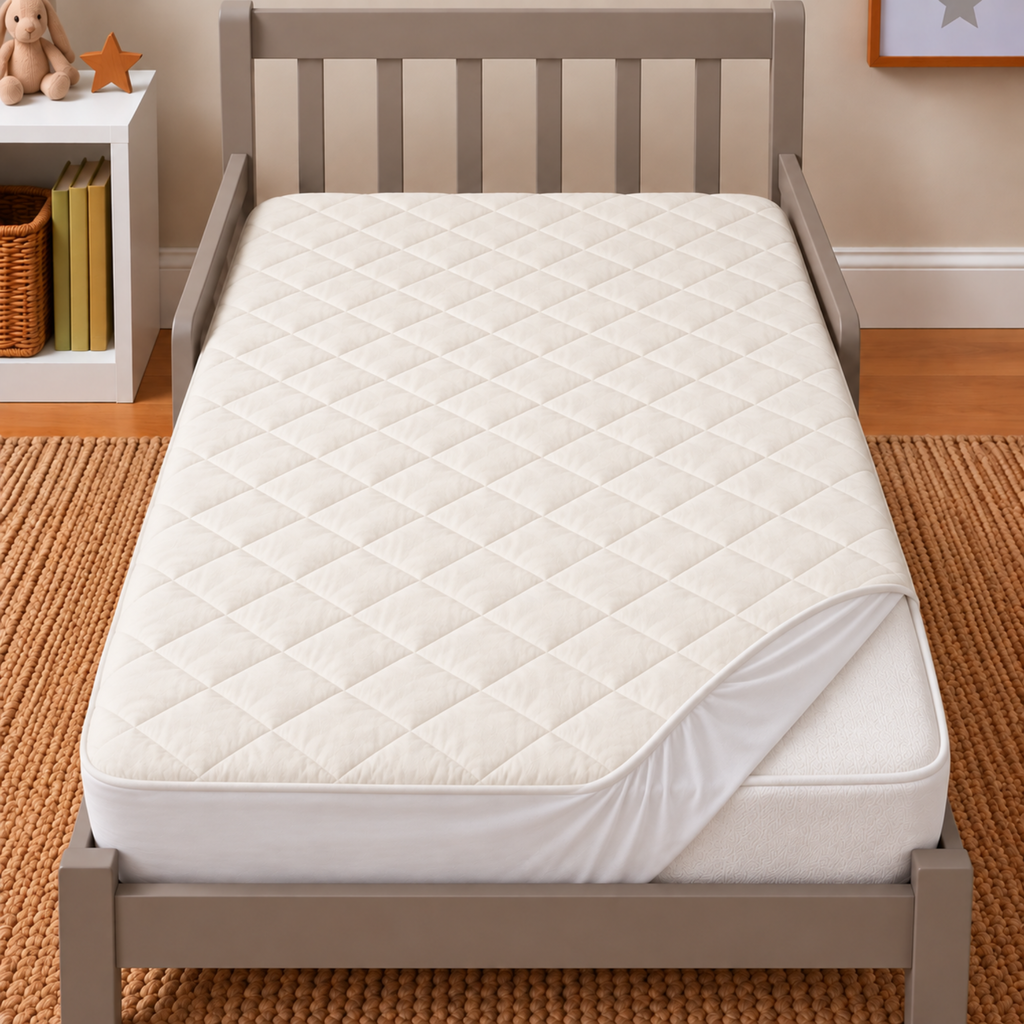 Serenity Collection Toddler Organic Cotton Quilted Mattress Pad