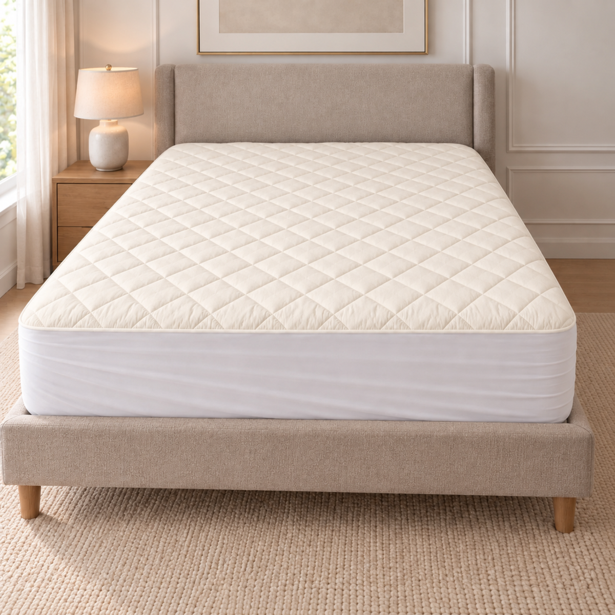 Serenity Collection Organic Cotton Quilted Mattress Pad