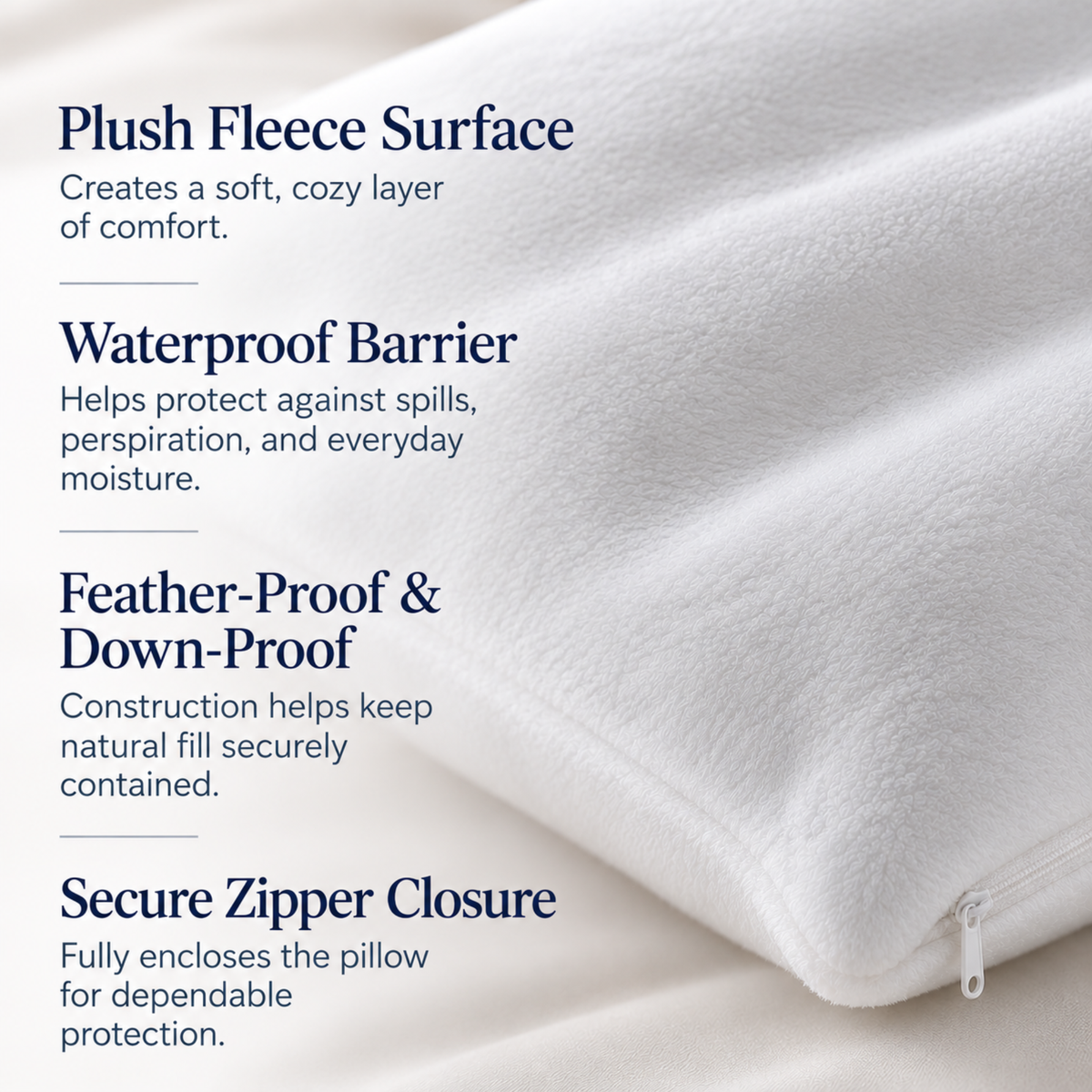 Fleece Waterproof Pillow Protector
