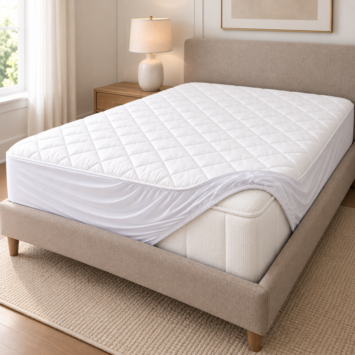 Serenity Collection Organic Cotton Quilted Mattress Pad
