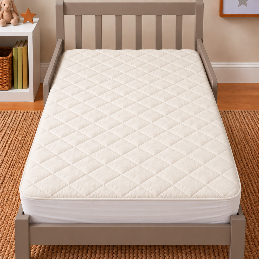 Serenity Collection Toddler Organic Cotton Quilted Mattress Pad