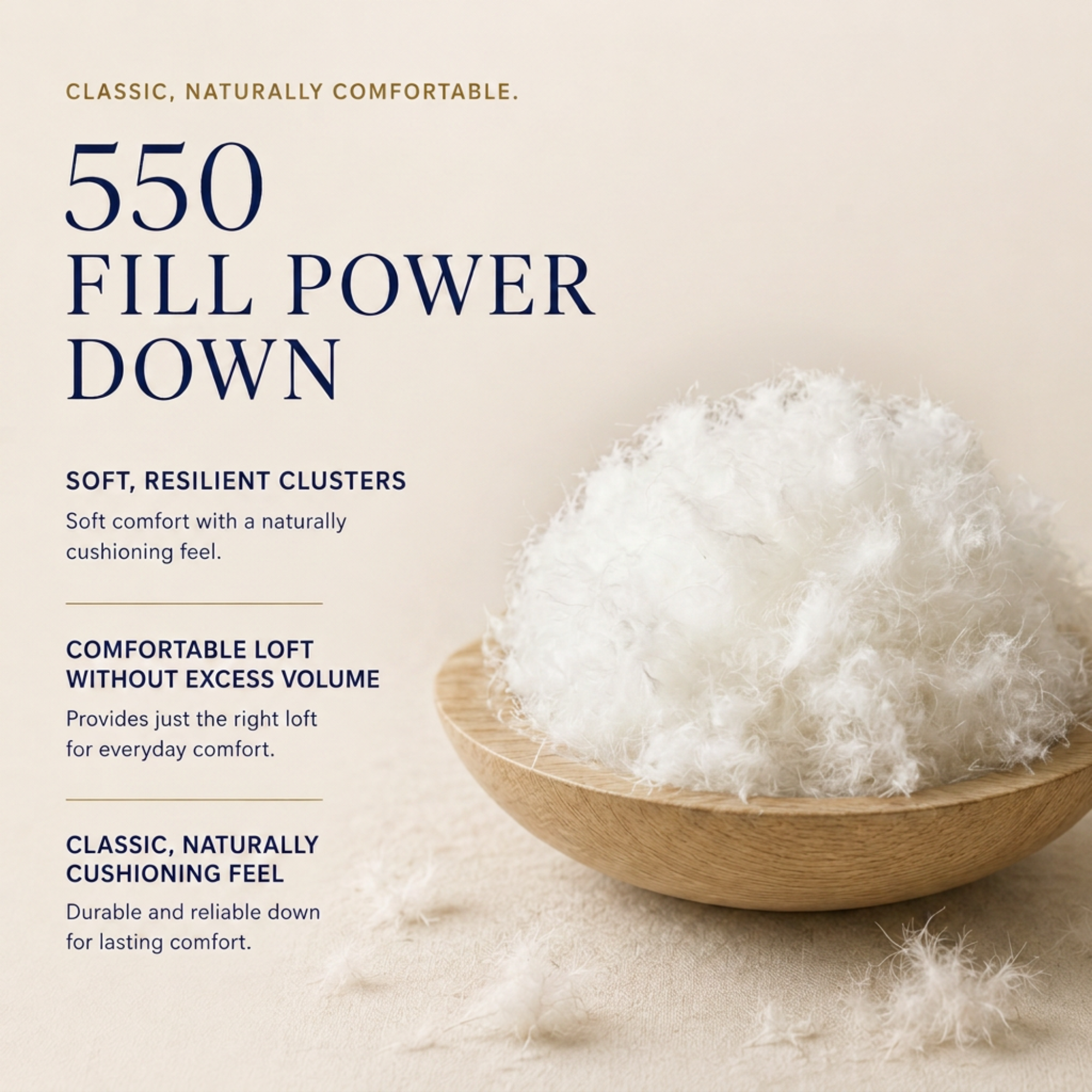 Harmony Collection 550 Fill Power White Goose Down Pillow