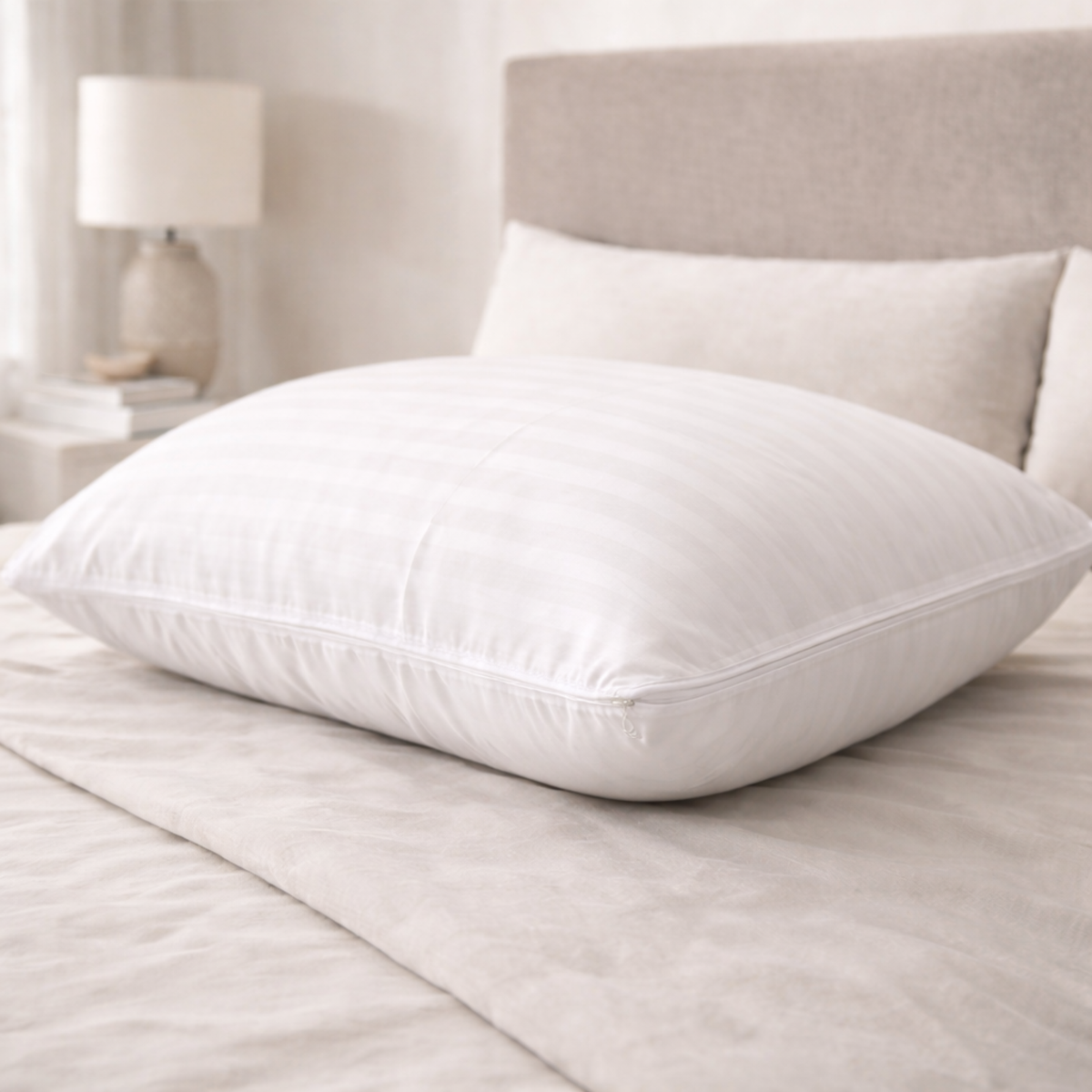Premium 300 Thread Count 100% Cotton Zippered Pillow Protectors