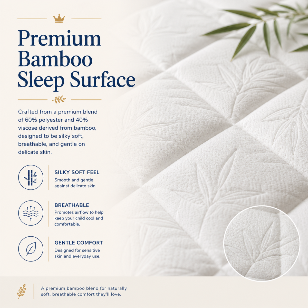 Continental Bedding Quilted Bamboo Toddler Mattress Pad