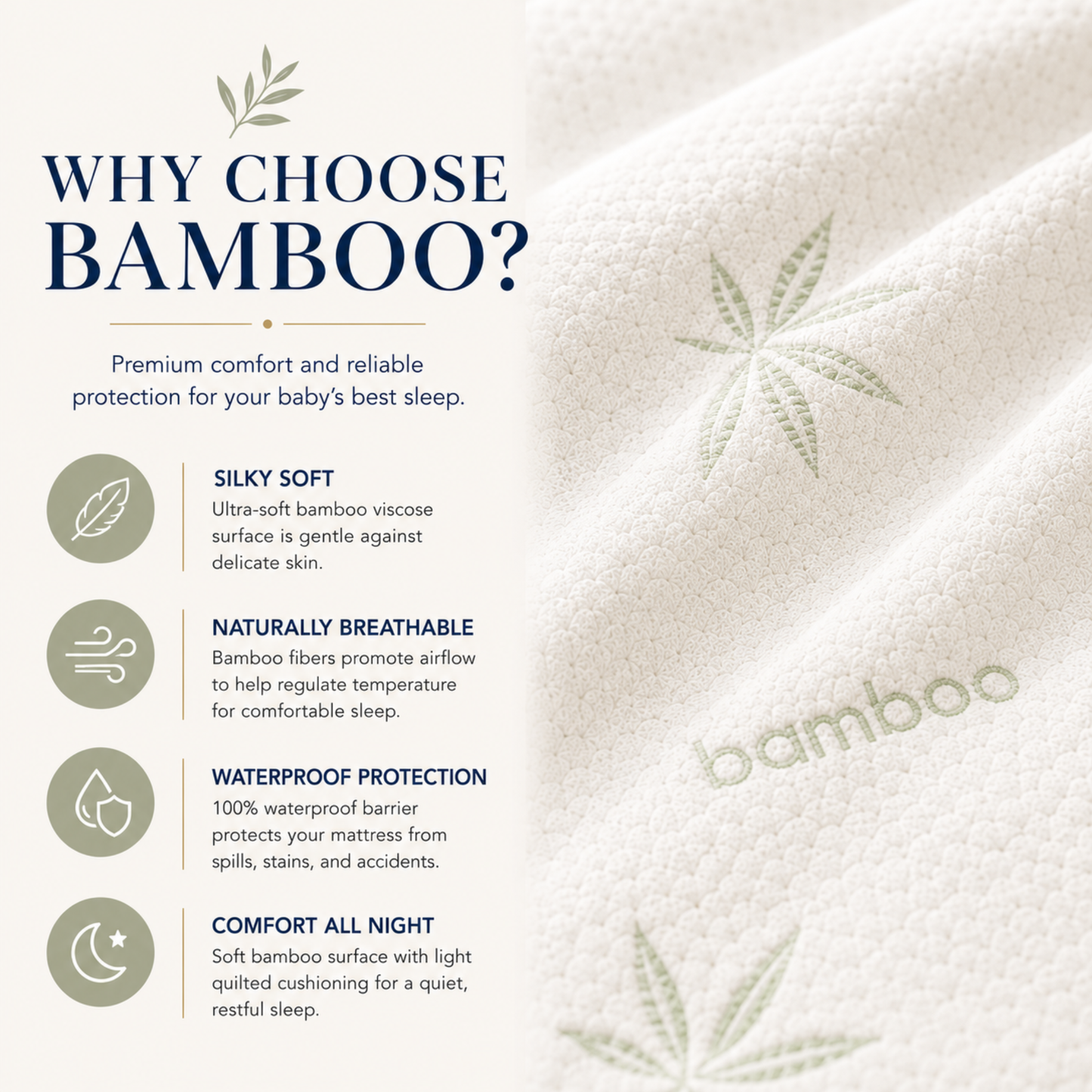 Botanic Collection Toddler Bamboo Waterproof Mattress Protector