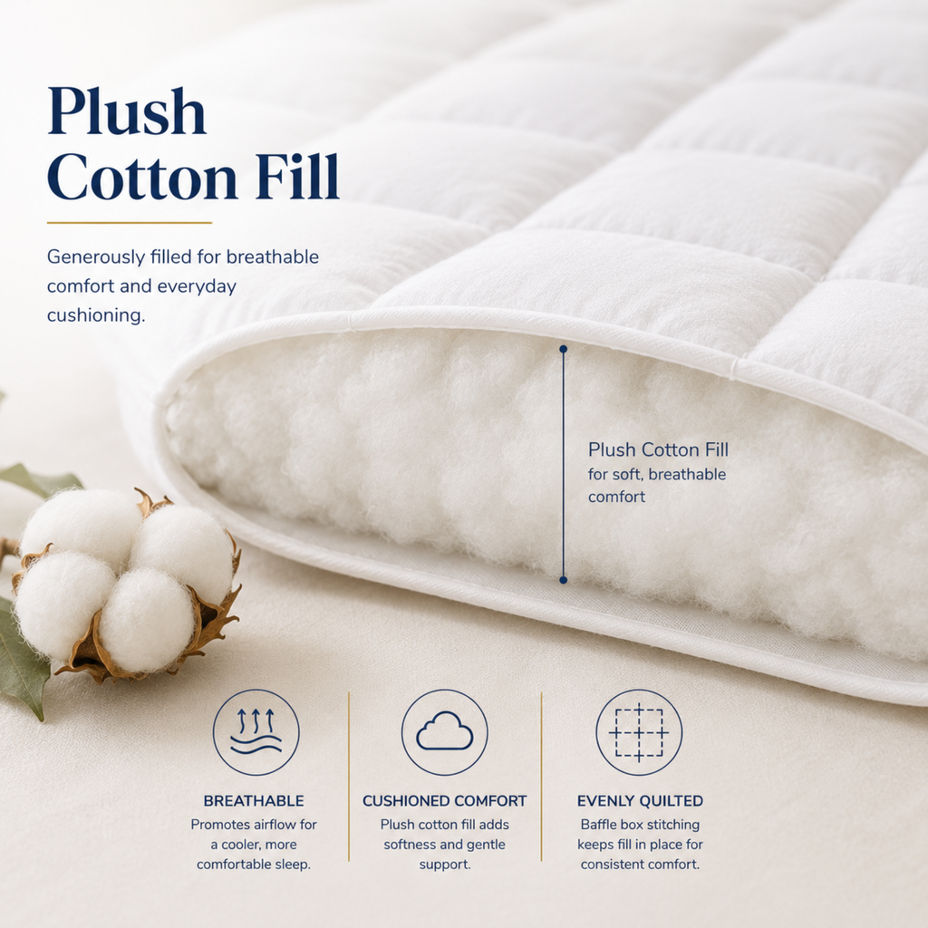 Serenity Collection Organic Cotton Quilted Mattress Pad