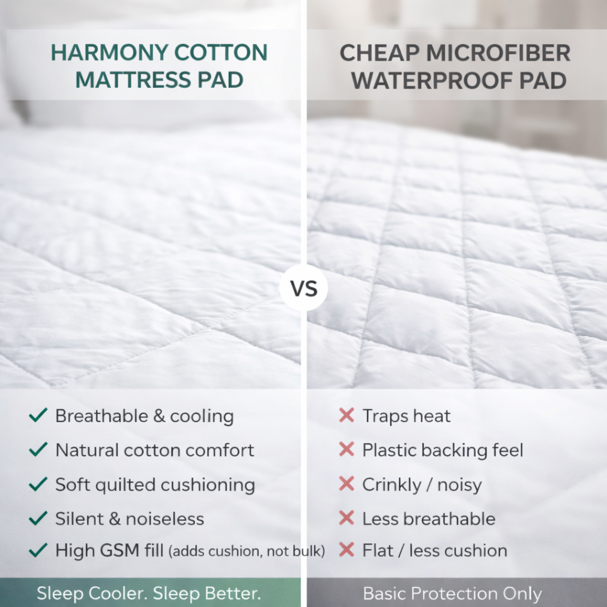 Harmony Collection Quilted Mattress Pad