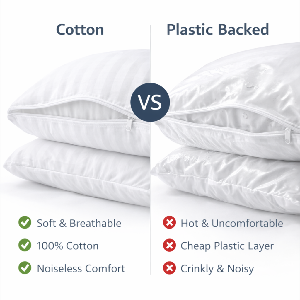 Premium 300 Thread Count 100% Cotton Zippered Pillow Protectors