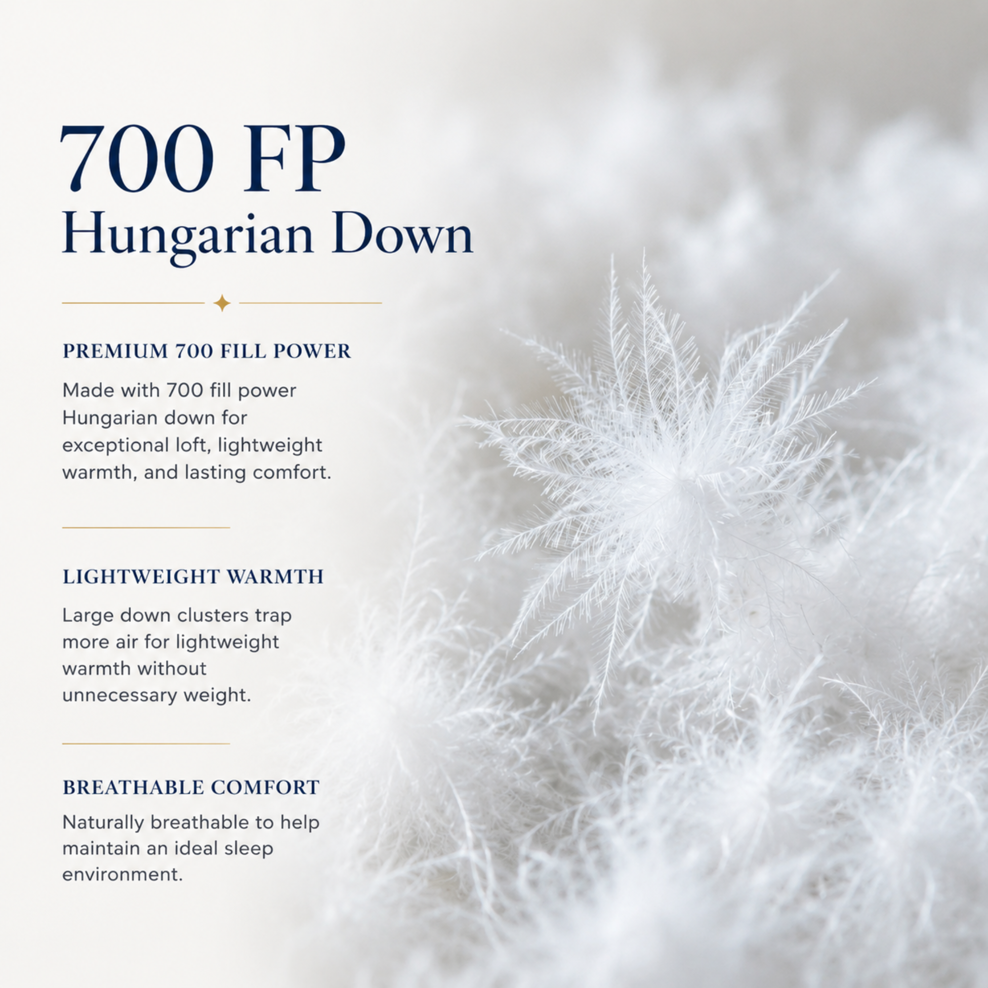 Serenity Collection 700 Fill Power Hungarian White Goose Down Comforter