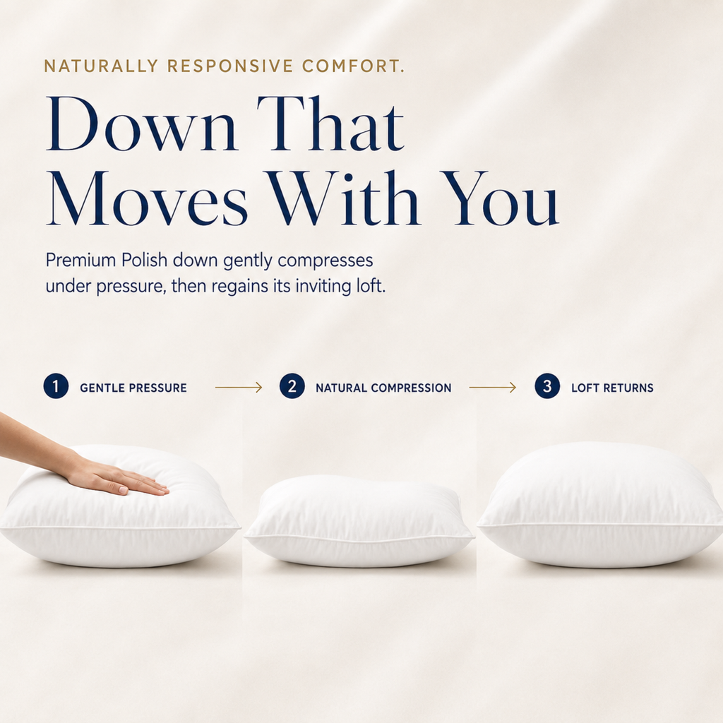 Polish Collection 800+ Fill Power Polish White Goose Down Pillow