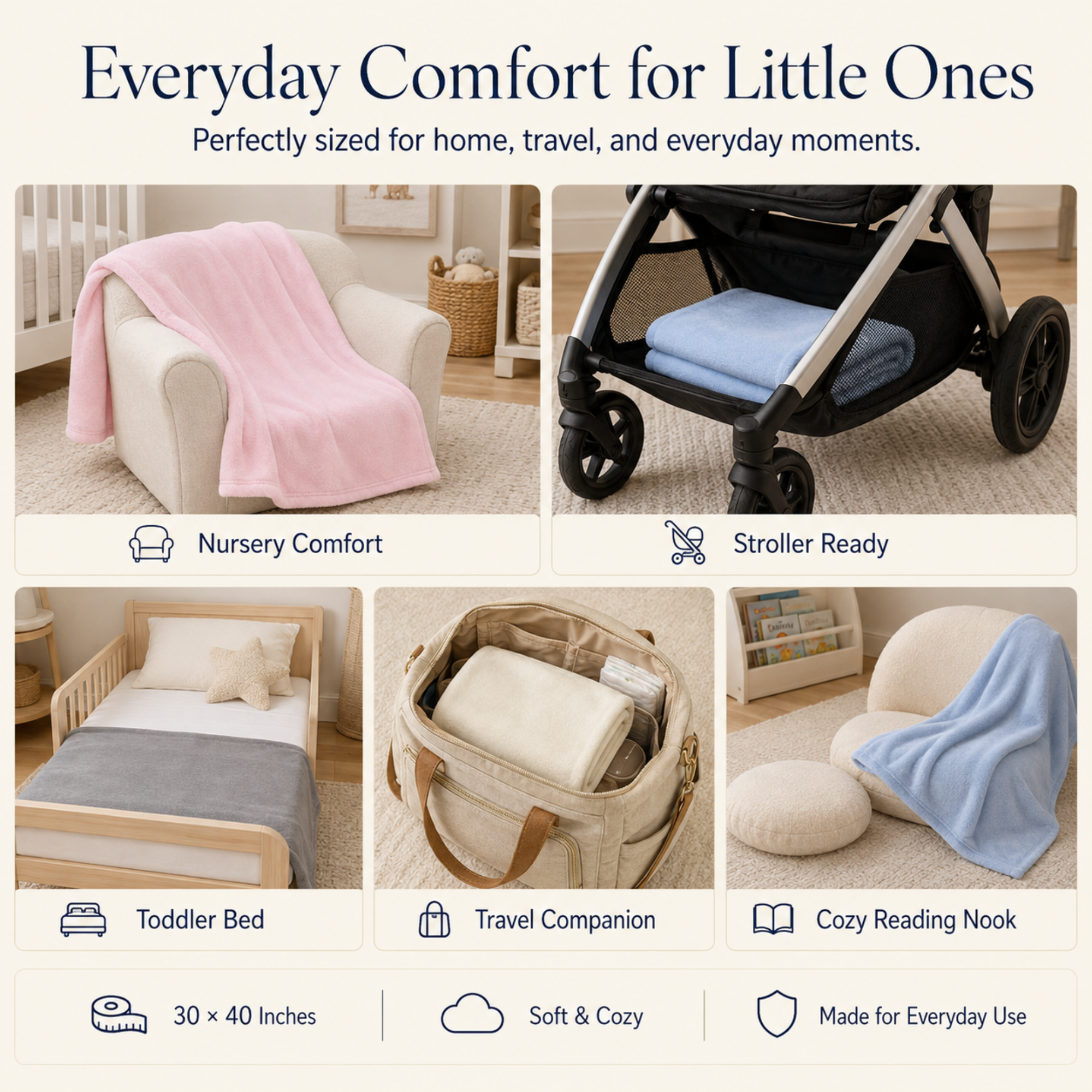 Ultra-Soft Microfleece Toddler Throw Blanket