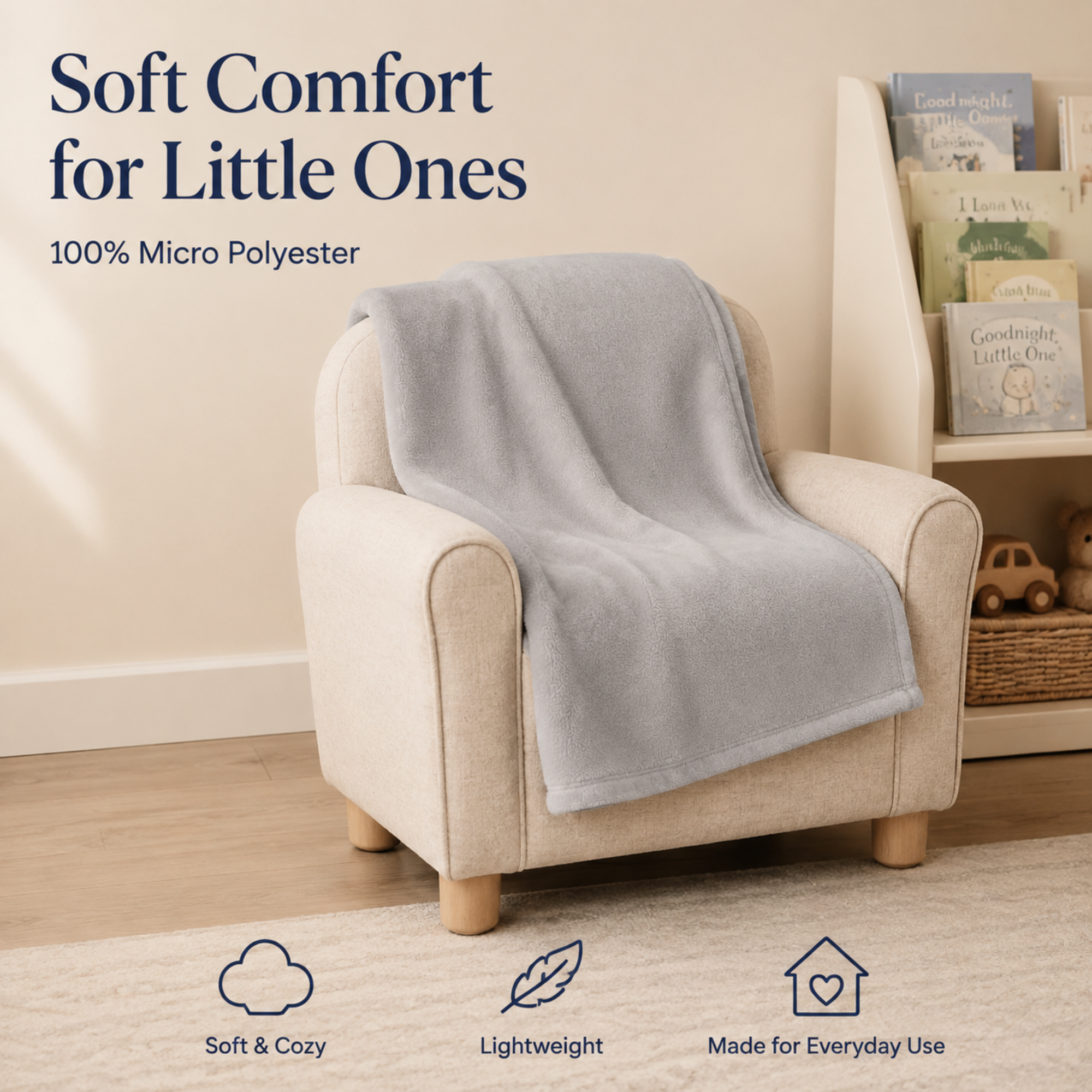 Ultra-Soft Microfleece Toddler Throw Blanket