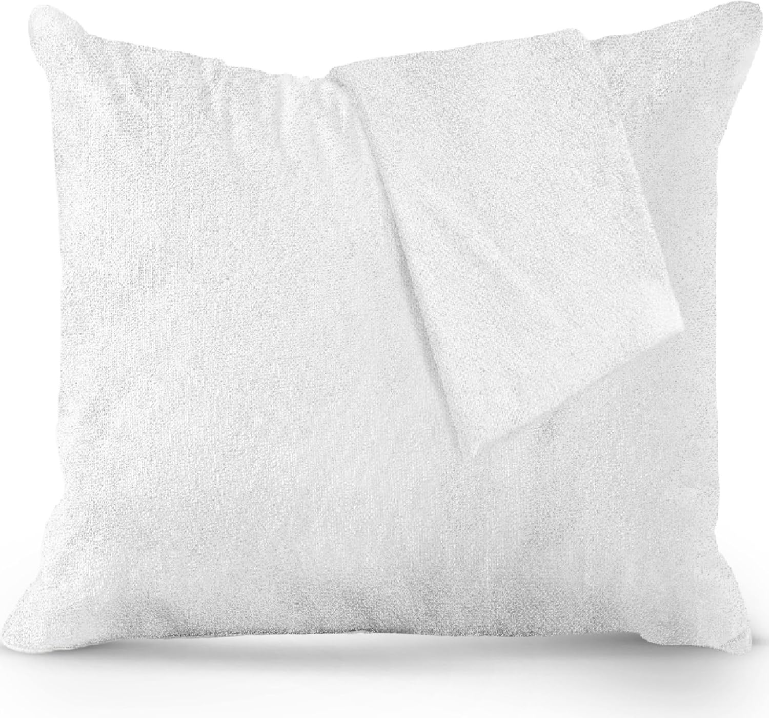 White viscose bamboo zippered pillow protector displayed on a plush pillow, highlighting its soft, breathable, and waterproof design