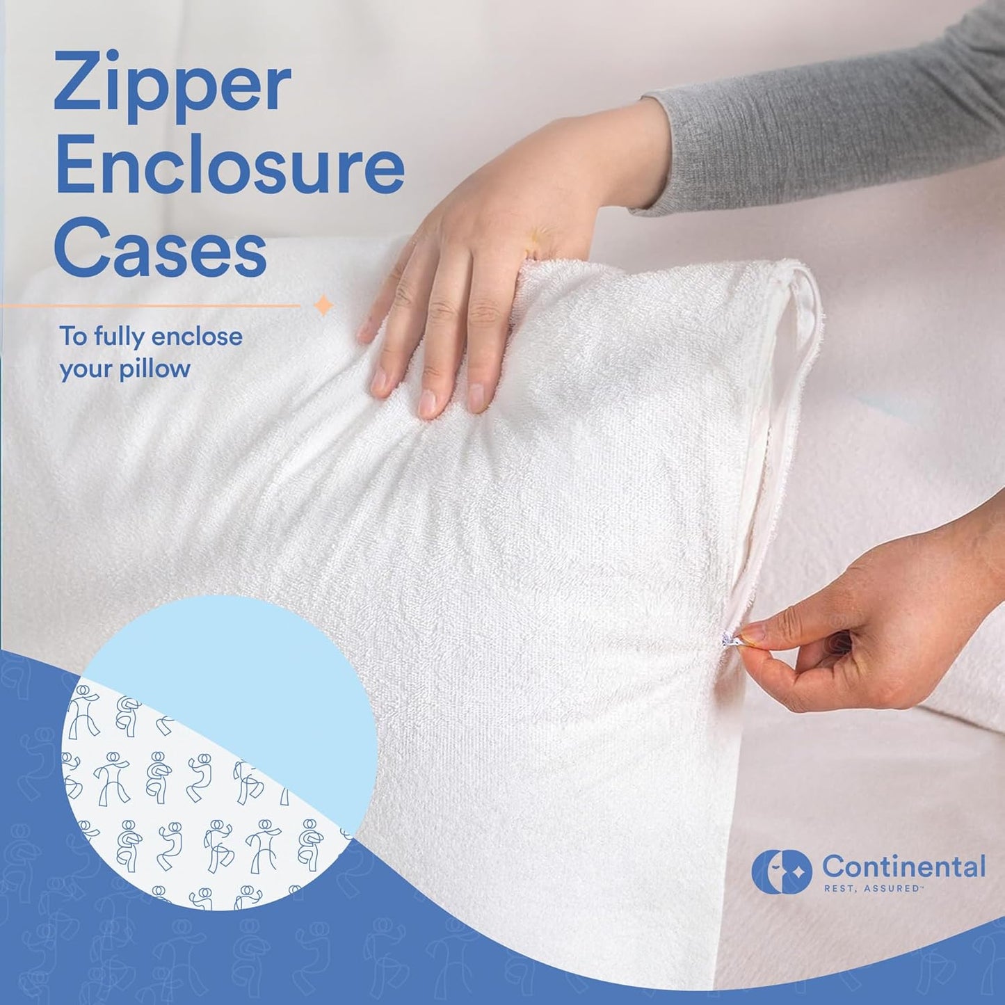 Terry Zippered Bed Pillow Protectors – Cozy, Waterproof & Breathable