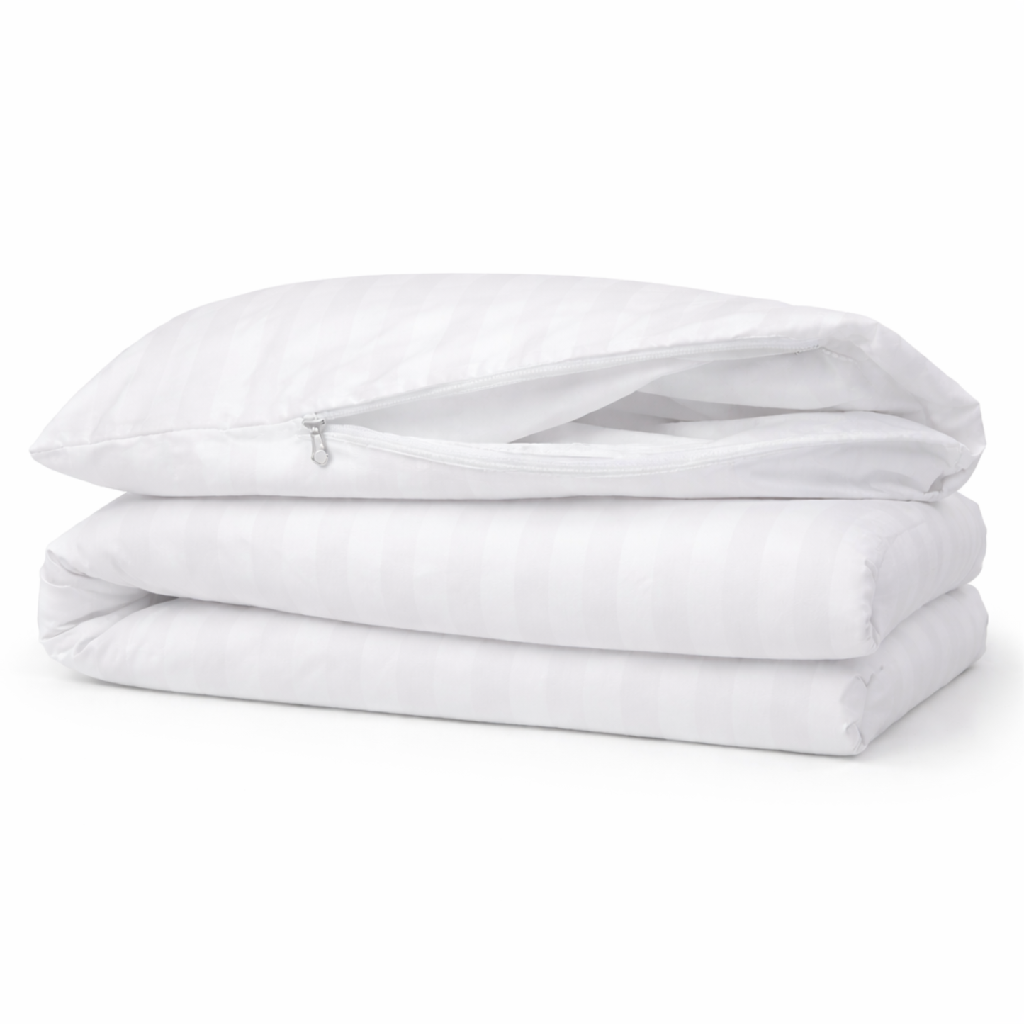 Premium Cotton Comforter Protector – 300 Thread Count Damask Stripe Finish