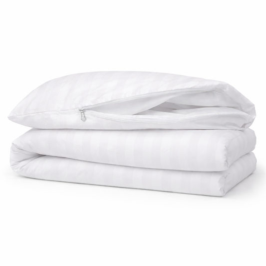 Premium Cotton Comforter Protector – 300 Thread Count Damask Stripe Finish