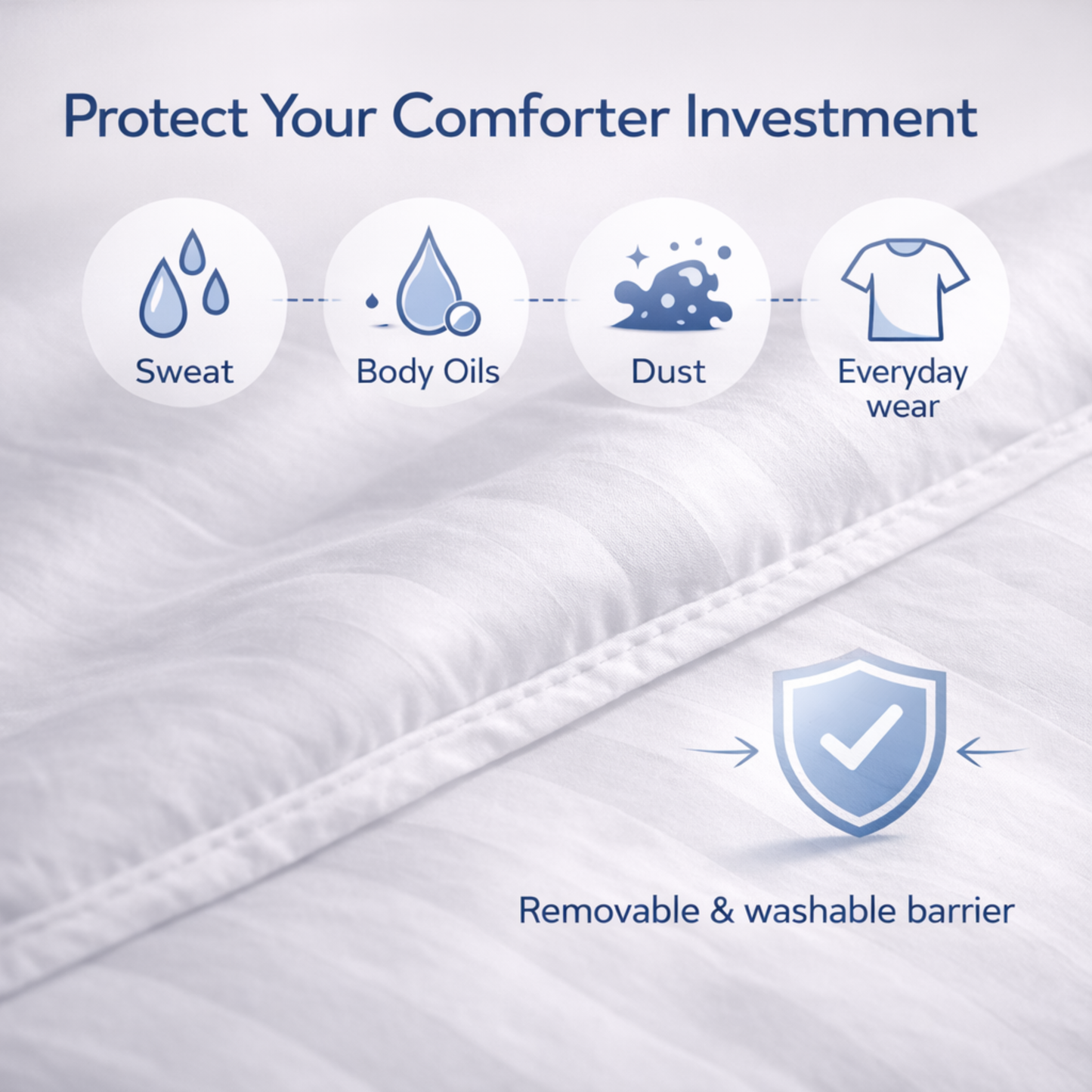 Premium Cotton Comforter Protector – 300 Thread Count Damask Stripe Finish