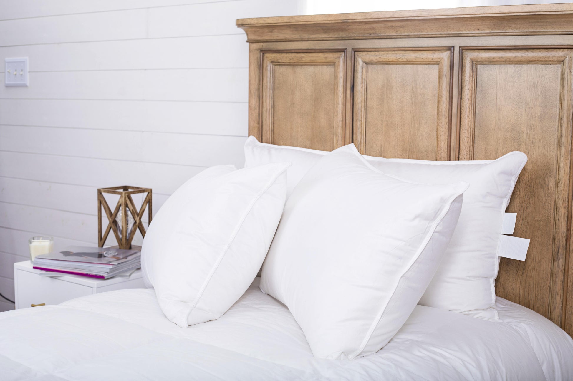 Continental Bedding 10/90 White Goose Feather Down Pillow - Set of 2 - Continental Bedding