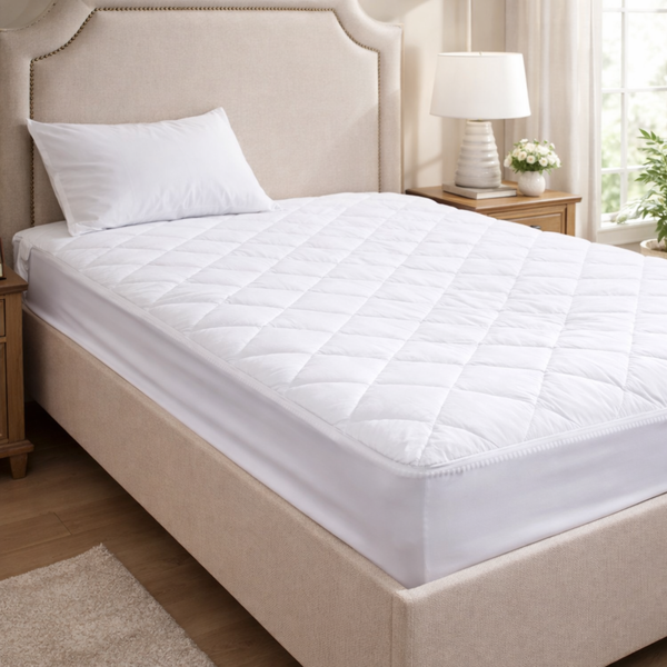 Harmony Collection - Quilted 100% Cotton Mattress Pad Protector – Premium Comfort & Protection