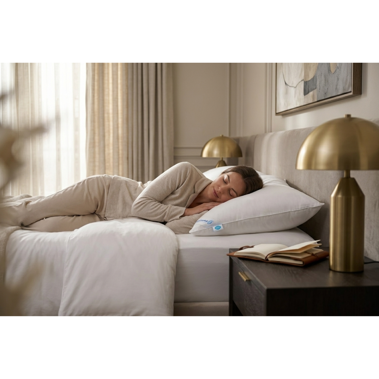 Spring Sale! - Dual Core Inner Chamber Pillow – Luxury Comfort with Goose Down and Feather Core