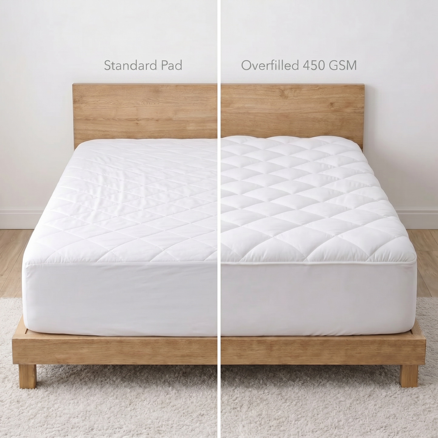 Serenity Collection 100% Organic Cotton Quilted Mattress Pad