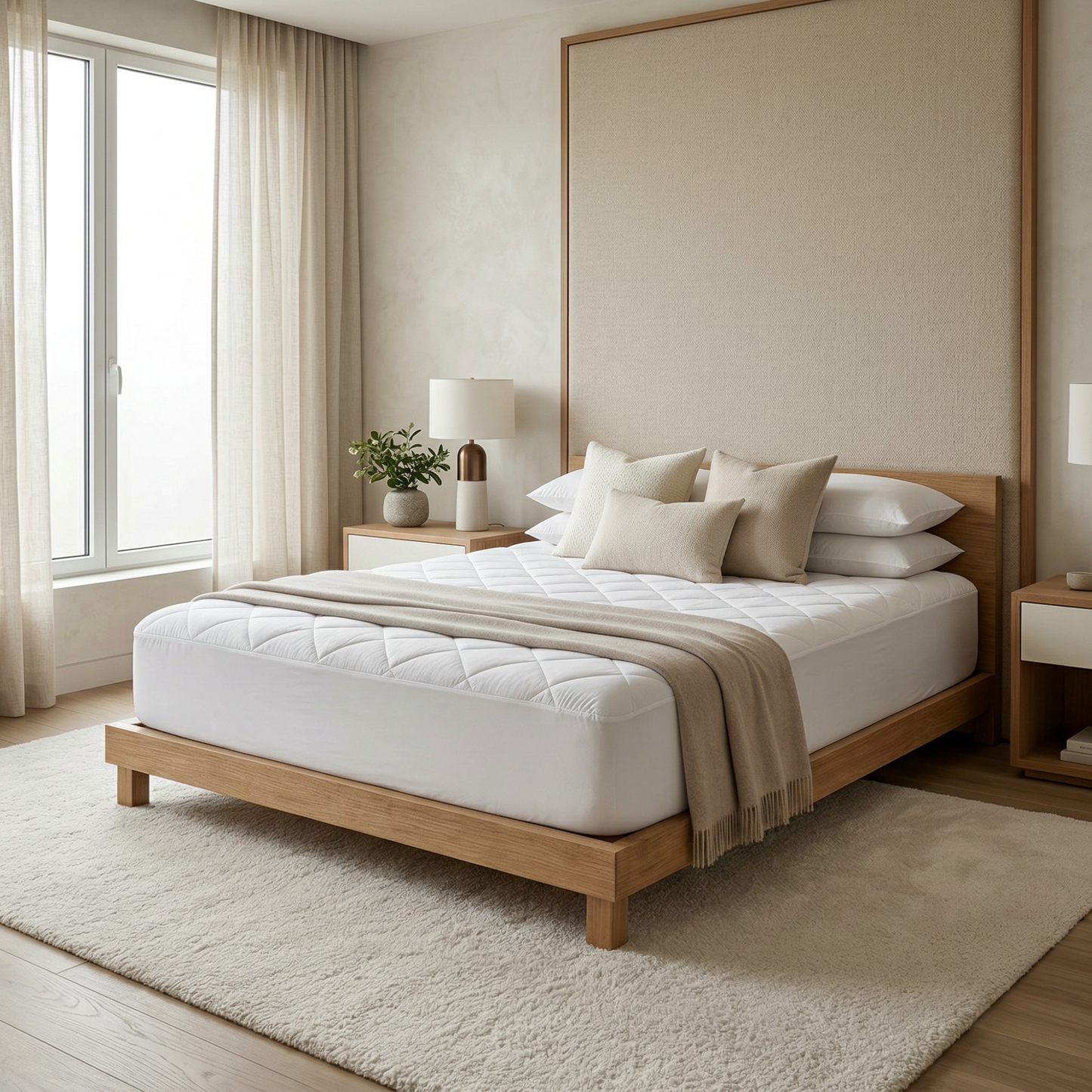 Serenity Collection 100% Organic Cotton Quilted Mattress Pad
