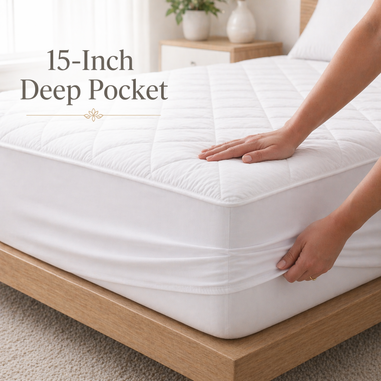 Serenity Collection 100% Organic Cotton Quilted Mattress Pad