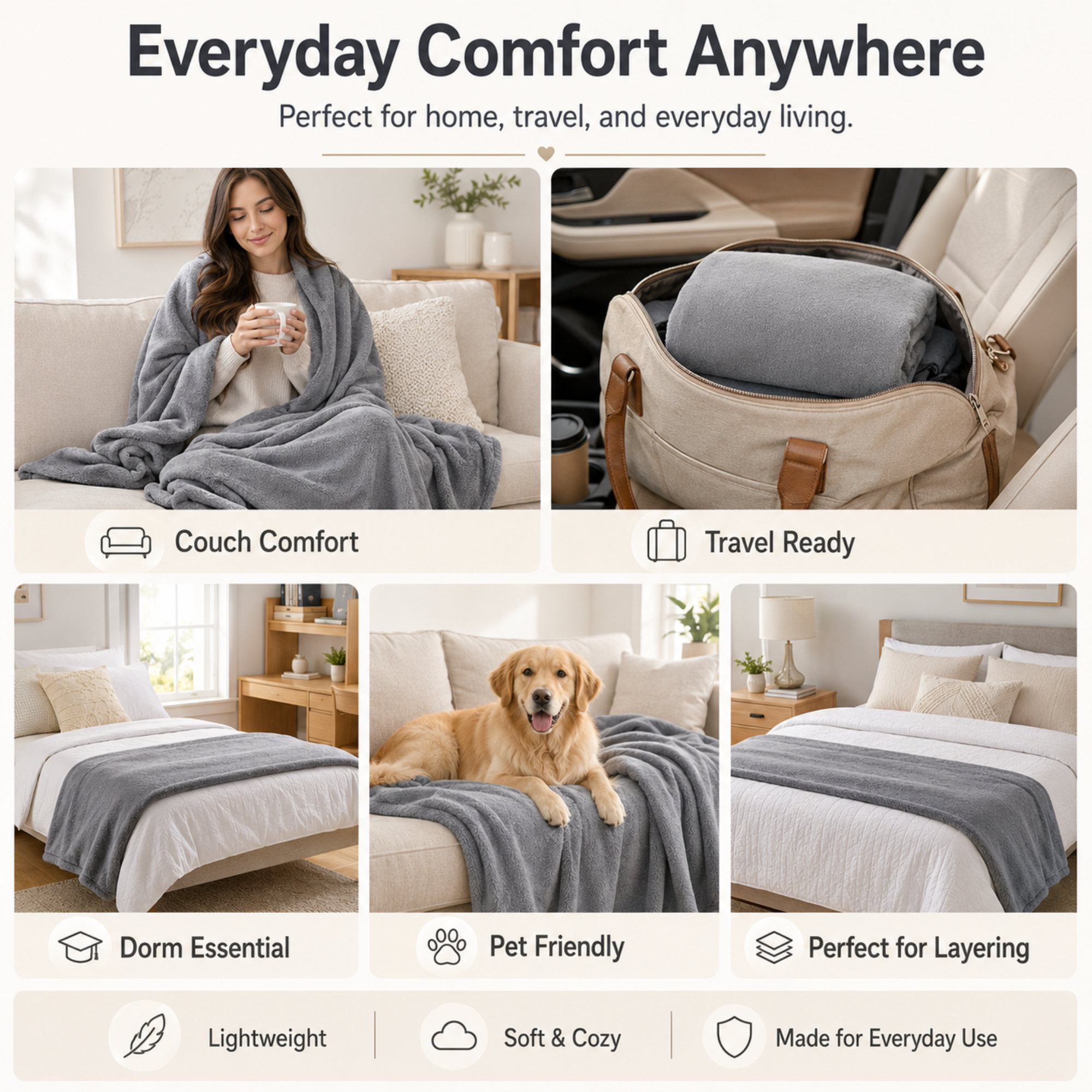 Ultra-Soft Microfleece Throw Blanket