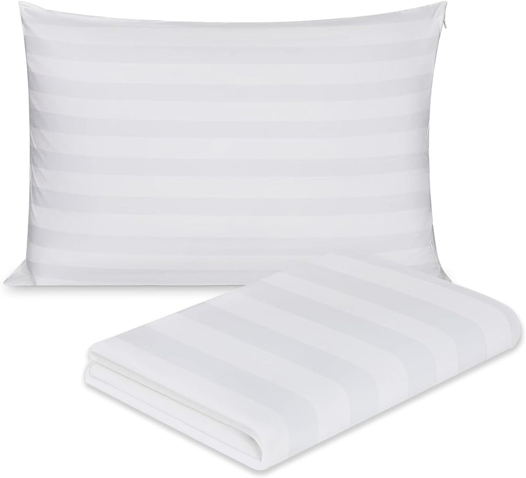 Premium 300 Thread Count 100% Cotton Zippered Pillow Protectors