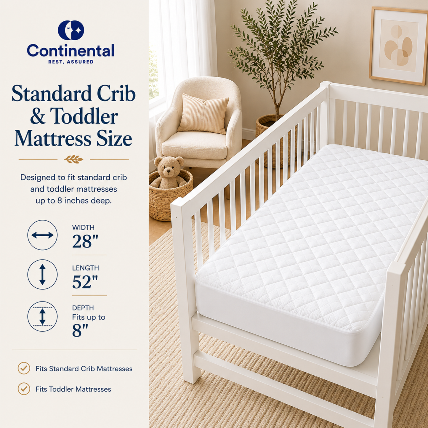 Toddler Cotton Mattress Pad