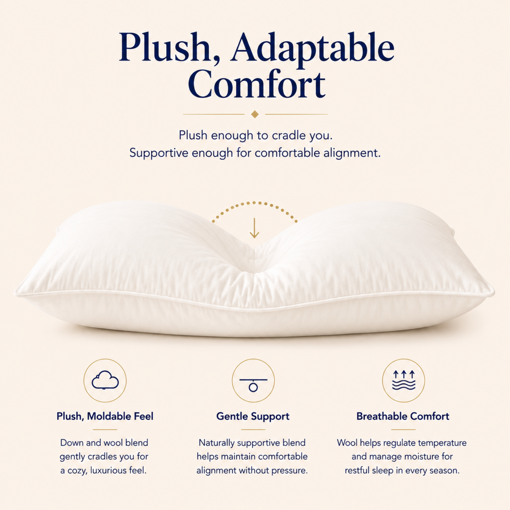 Wooly Collection Wool & Down Pillow