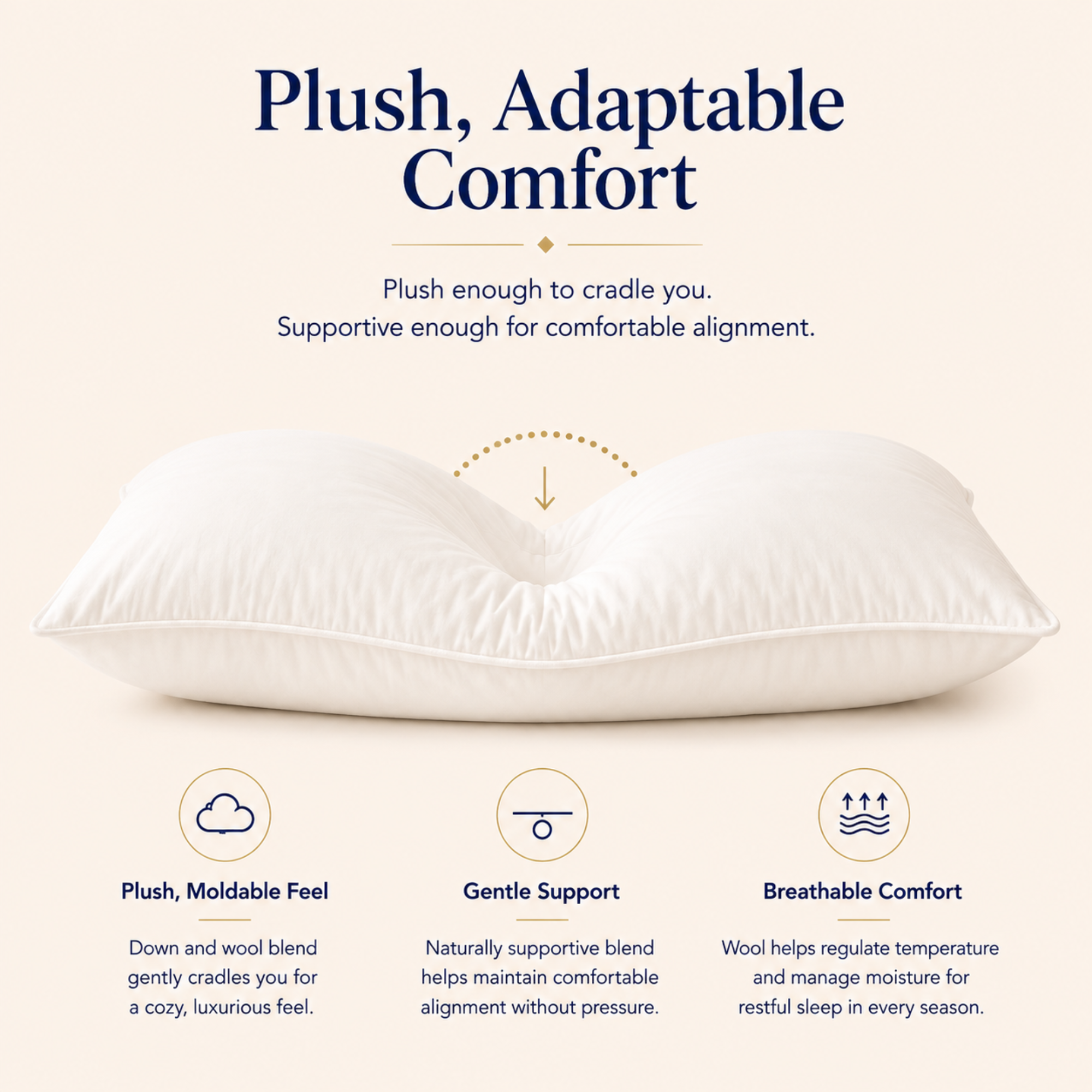 Wooly Collection Wool & Down Pillow